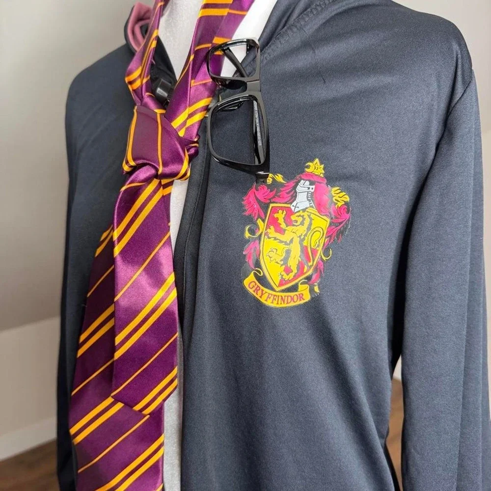 Harry Potter Gryffindor Costume Robe Bundle Scarf, Tie & Glasses Halloween
